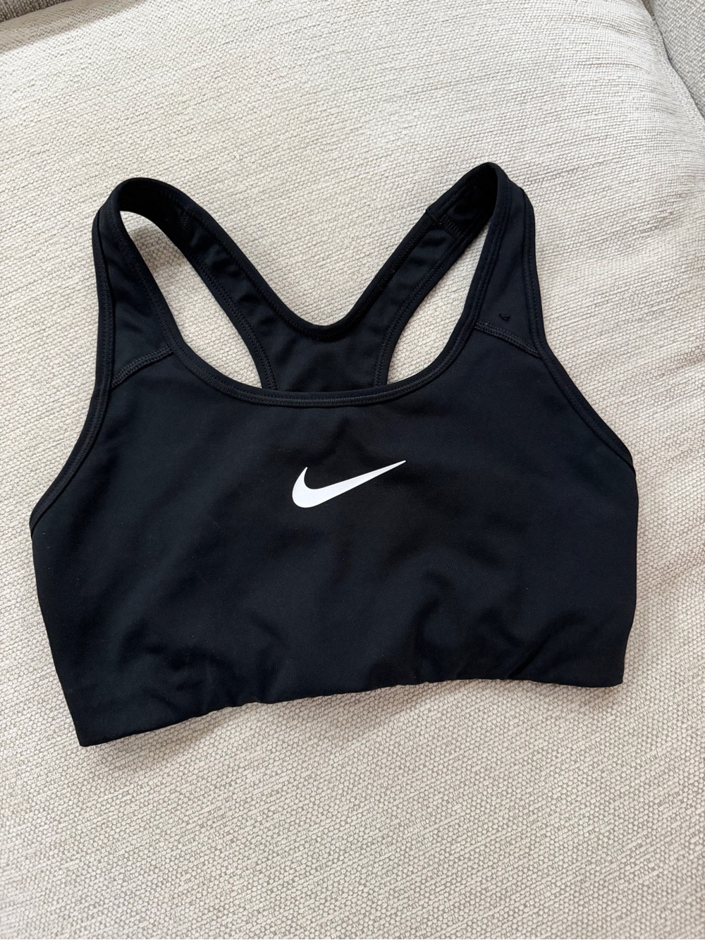 Nike Black Sports Bra with White Swoosh Racerback